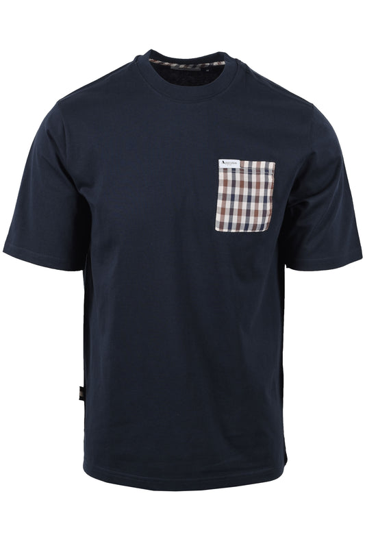 Aquascutum Club Check Pocket T-shirt Navy