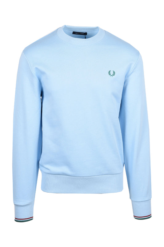 Fred Perry Crew Neck Sweatshirt Track Blue/Burnt Red/Green