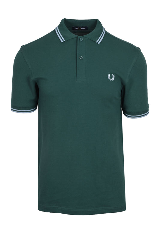 Fred Perry Twin Tipped Polo Sport Green/Track Blue